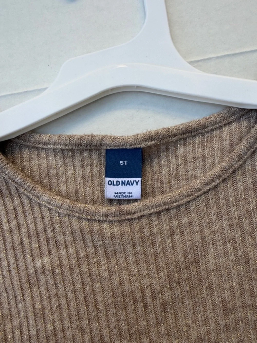 Old Navy Ribbed Knit Long-Sleeve Dress - Taupe